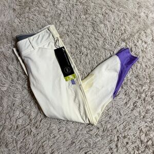 New Women’s Size 30R White Struck Knee Patch Horseback Riding Breeches